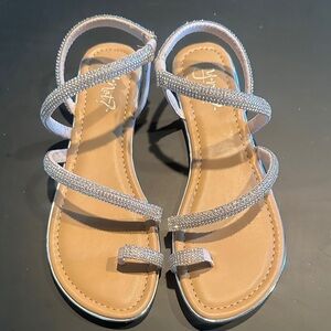Embellished Silver Strappy Women's Sandals